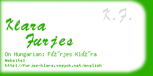 klara furjes business card